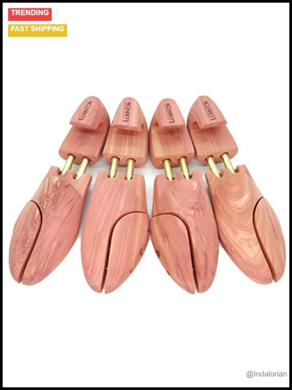 Cedar Shoe Trees Twin Tubed Hooked Heels 2-Pack for Flat-Heel Shoes